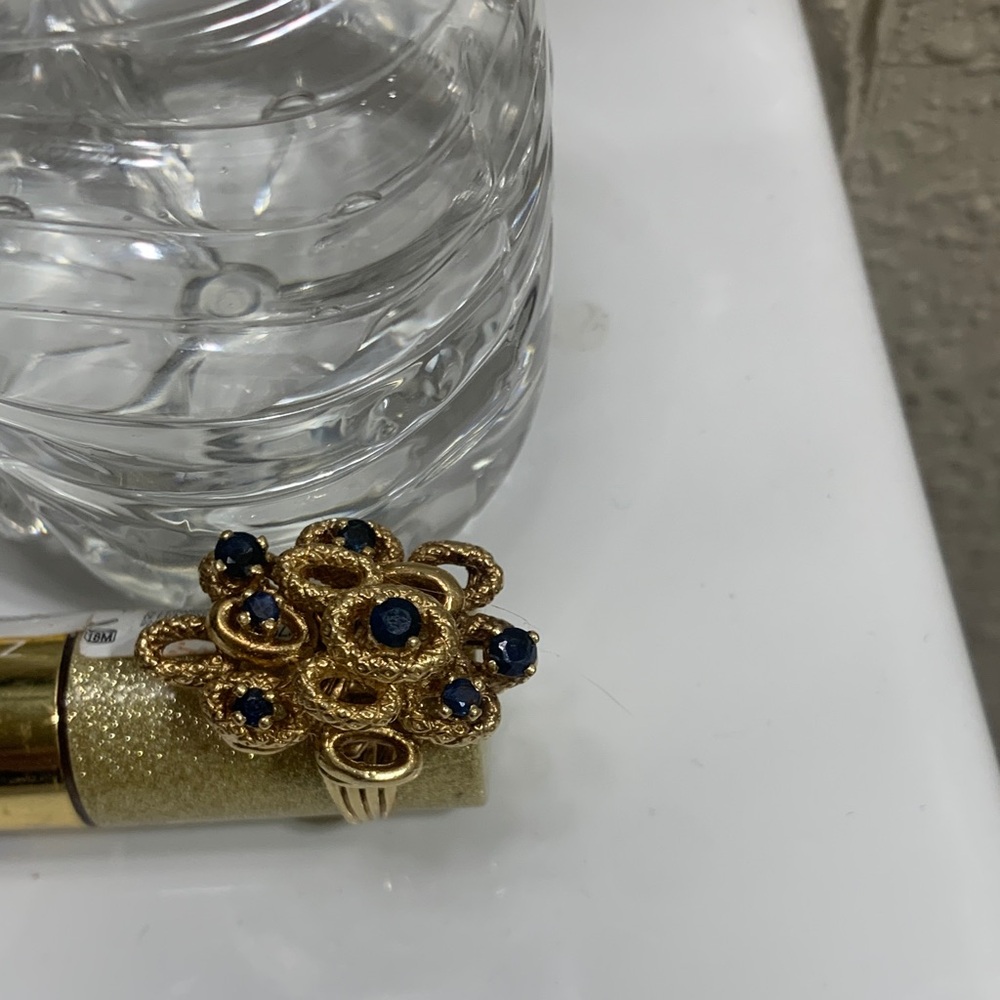 Gold and Blue Statement Ring